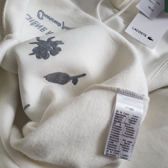 LACOSTE Drawstring-Collar Herbal-Print Sweatshirt - Picture 12 of 13